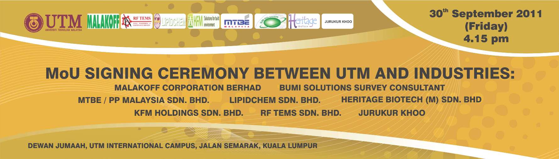 MoU Signing Ceremony between UTM and Industries